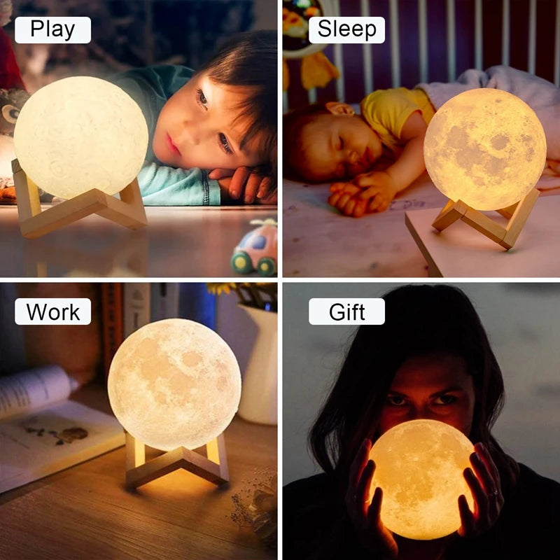 Book Light LED Moon Light Galaxy Light, Moon Night Light, Girl, Boy, Child Birthday Gift, Bedroom Decoration Indoor Lighting