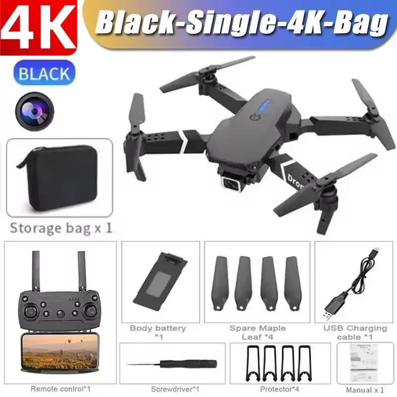 New E88Pro RC Drone 8K Professinal with 1080P Wide Angle Dual HD Camera Foldable RC Helicopter WIFI FPV Height Hold Apron Sell