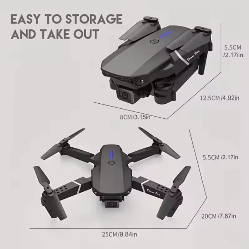 New E88Pro RC Drone 8K Professinal with 1080P Wide Angle Dual HD Camera Foldable RC Helicopter WIFI FPV Height Hold Apron Sell